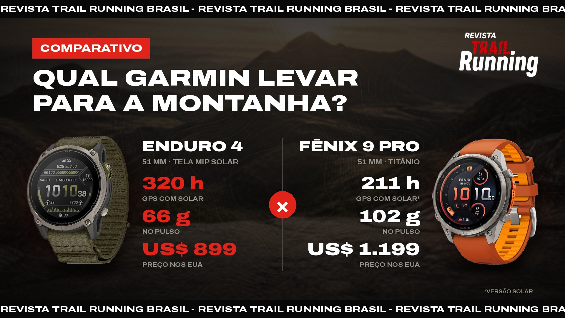 Enduro 4 ou fēnix 9 Pro? O guia para escolher o seu Garmin de montanha